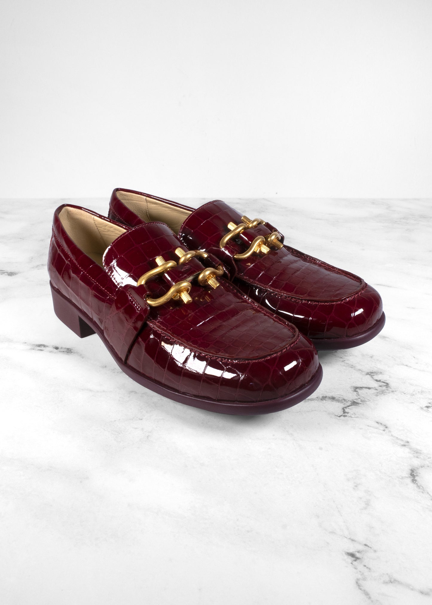 Bottega Veneta Embossed Glossy Loafers