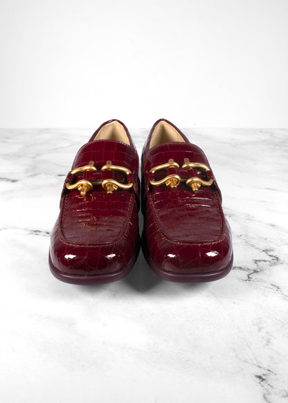 Bottega Veneta Embossed Glossy Loafers