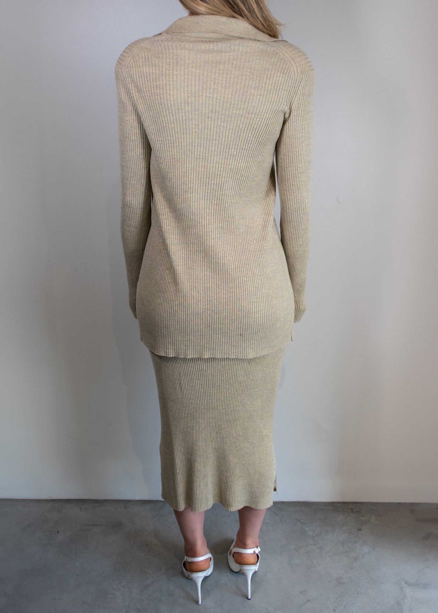 The Row Beige Ribbed Set