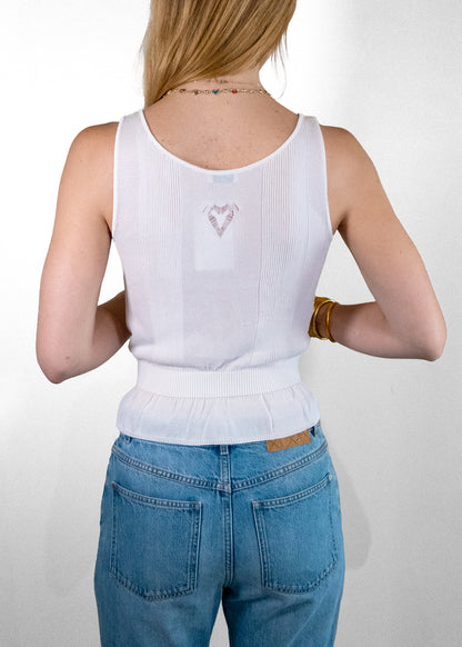 Chanel White Sleeveless Top