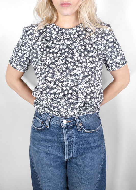 Chanel 24b Floral Logo knit top