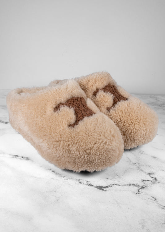 Celine Shearling Fur Mules