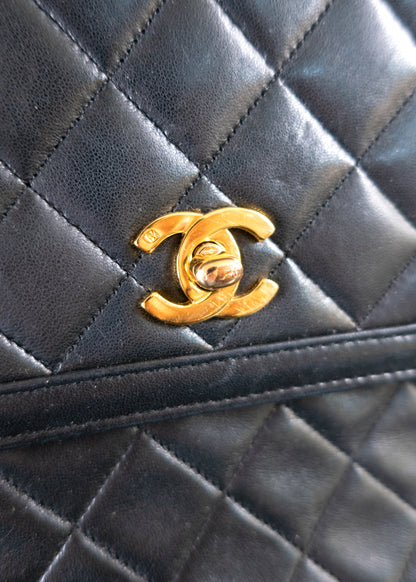 Chanel Lambskin Quilted Single Flap Black