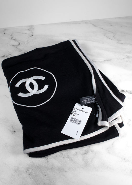 Chanel Cashmere Silk CC Scarf Black