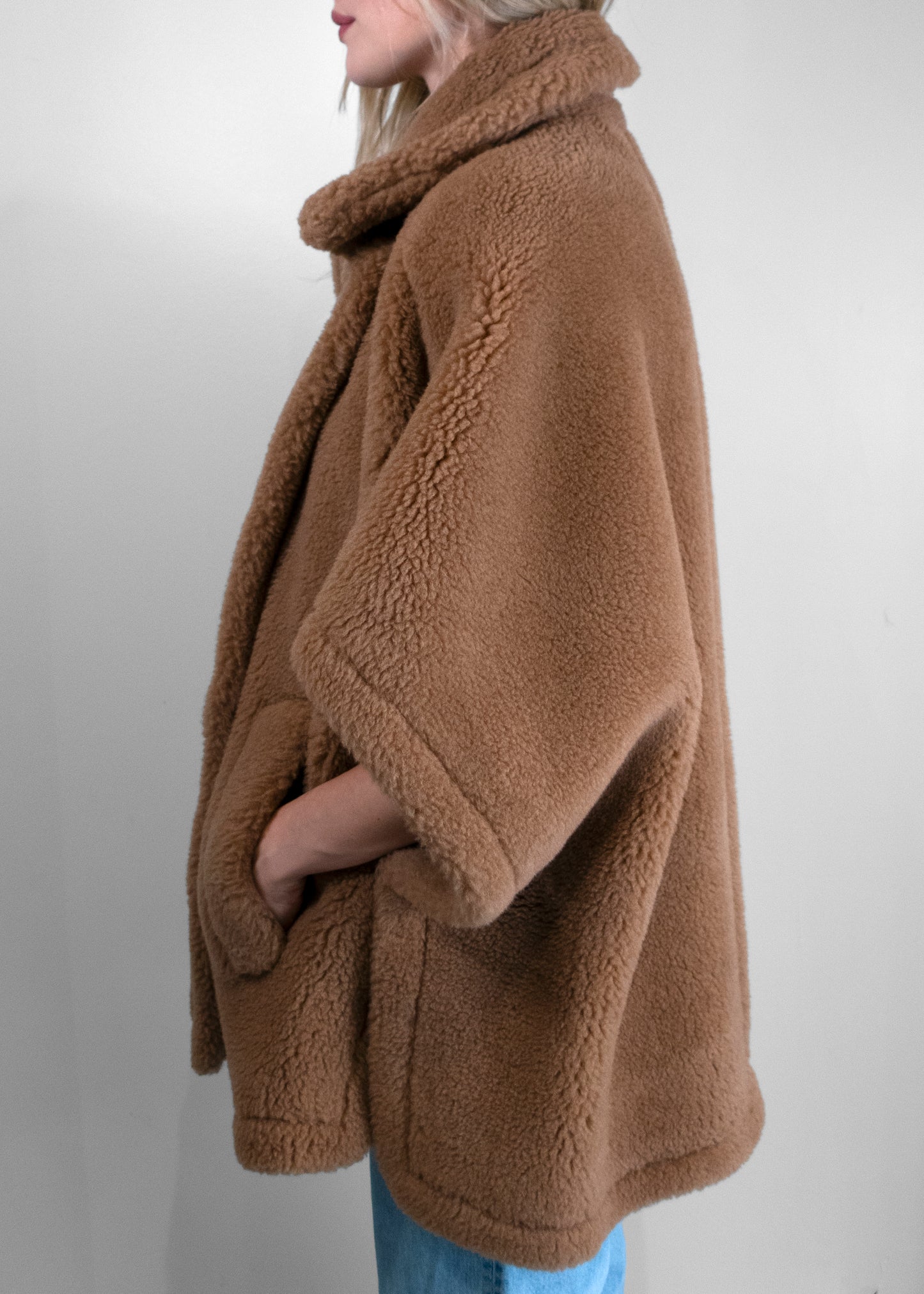 Max Mara Tebe Teddy Camel Wool Cape