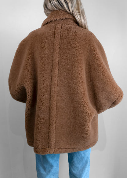 Max Mara Tebe Teddy Camel Wool Cape