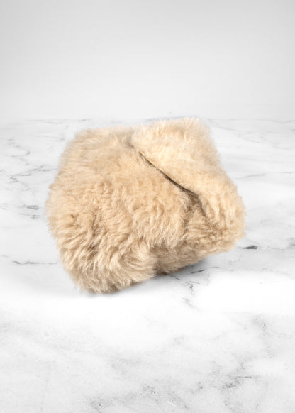 Saint Laurent 2021 Small LouLou Shearling Puffer Clutch