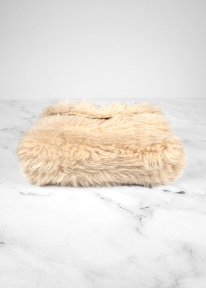 Saint Laurent 2021 Small LouLou Shearling Puffer Clutch