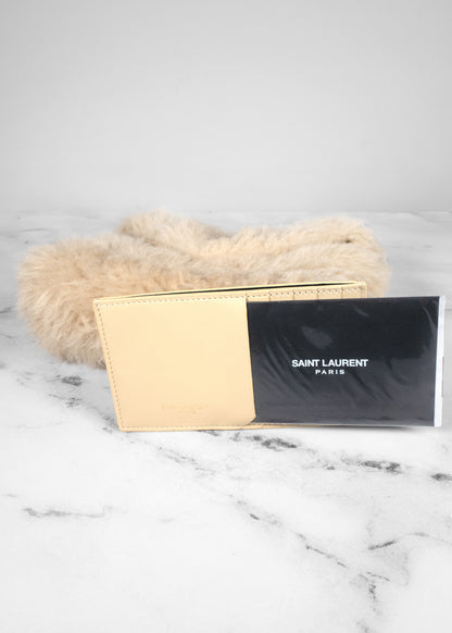 Saint Laurent 2021 Small LouLou Shearling Puffer Clutch