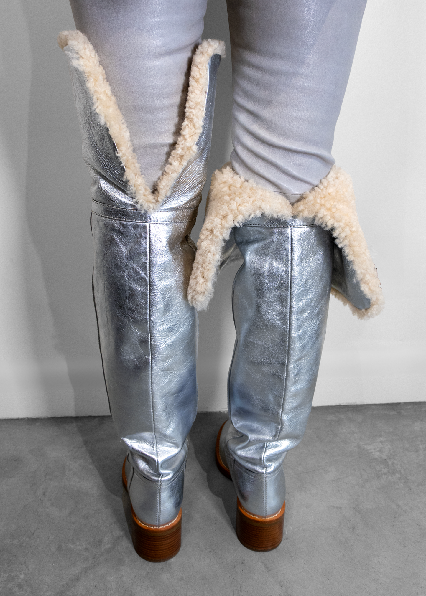 Celine 2019 Folco Shearling Over-The-Knee Boots