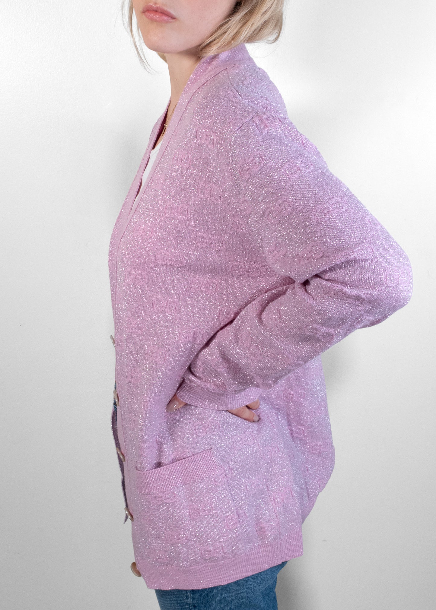 Gucci Pink Knit Cardigan Sweater