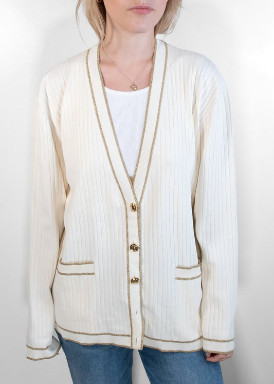Gucci Incrocio GG Ribbed-Knit Cardigan