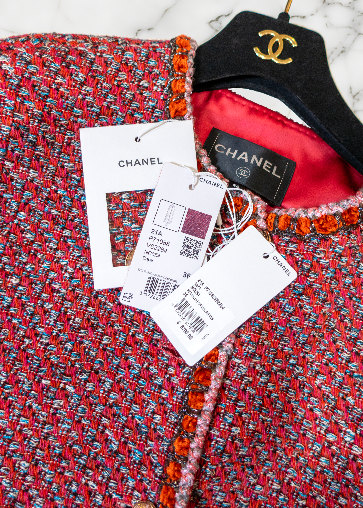 Chanel 2021 Tweed Pattern Cape