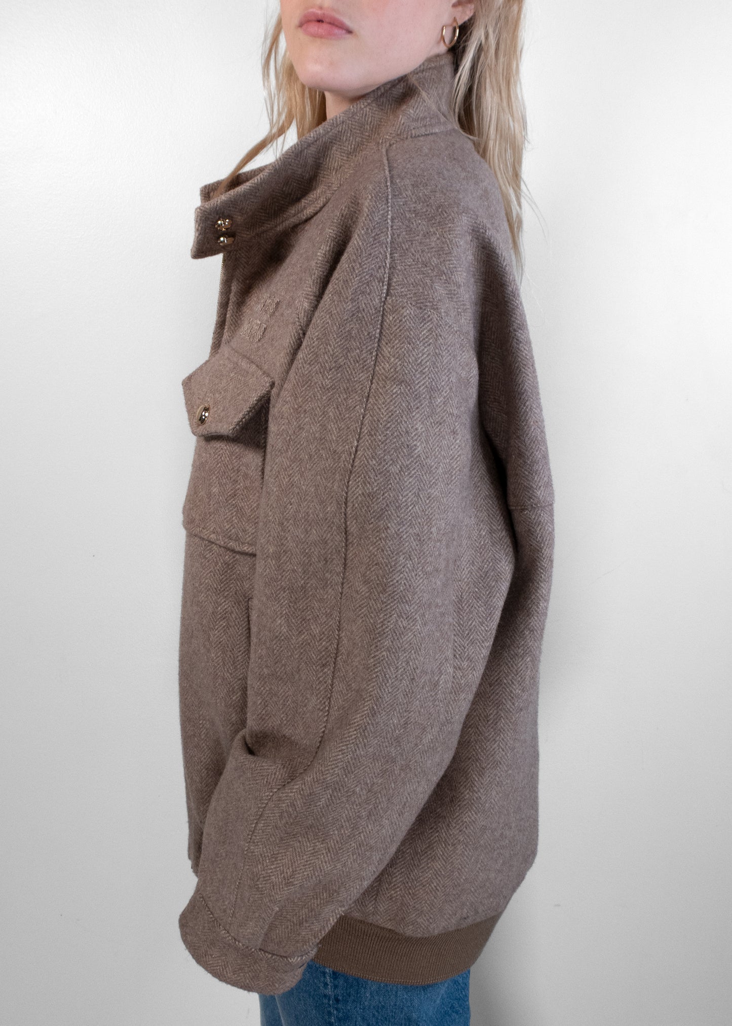 Miu Miu Khaki Chevron Jacket