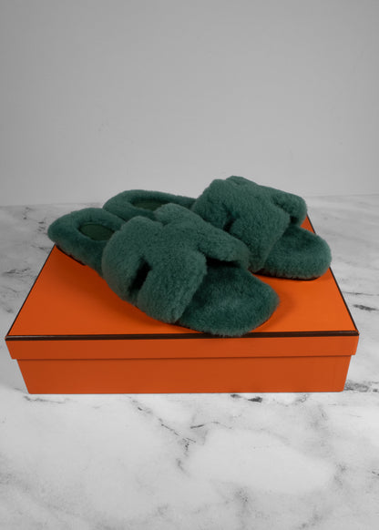 Hermès Woolskin Oran Sandals