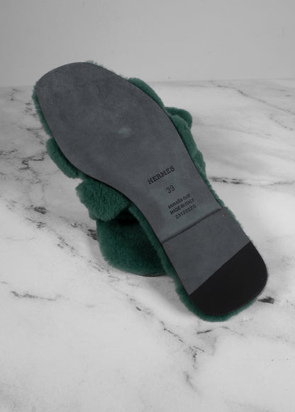 Hermès Woolskin Oran Sandals
