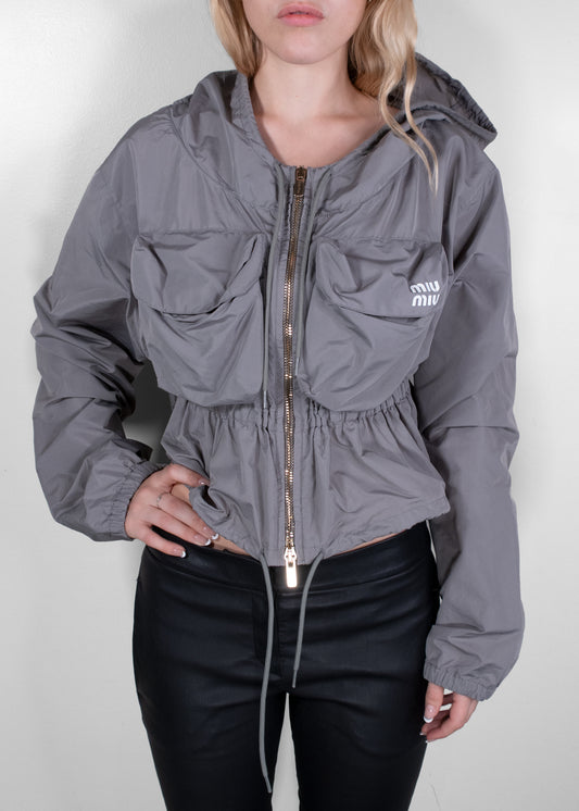 Miu Miu Recycled Polyamide Cropped Jacket