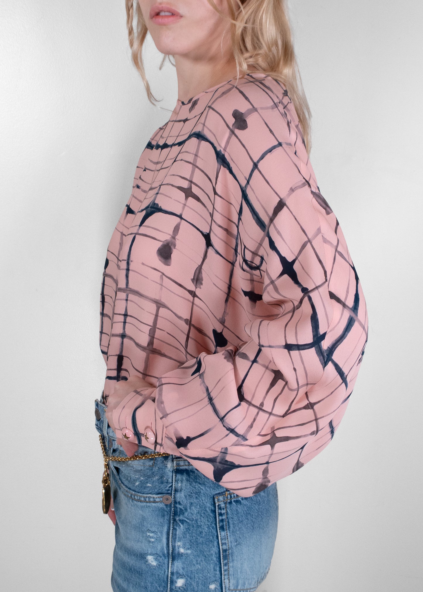 Chanel Pink Silk 2021 Printed Long Sleeve Blouse