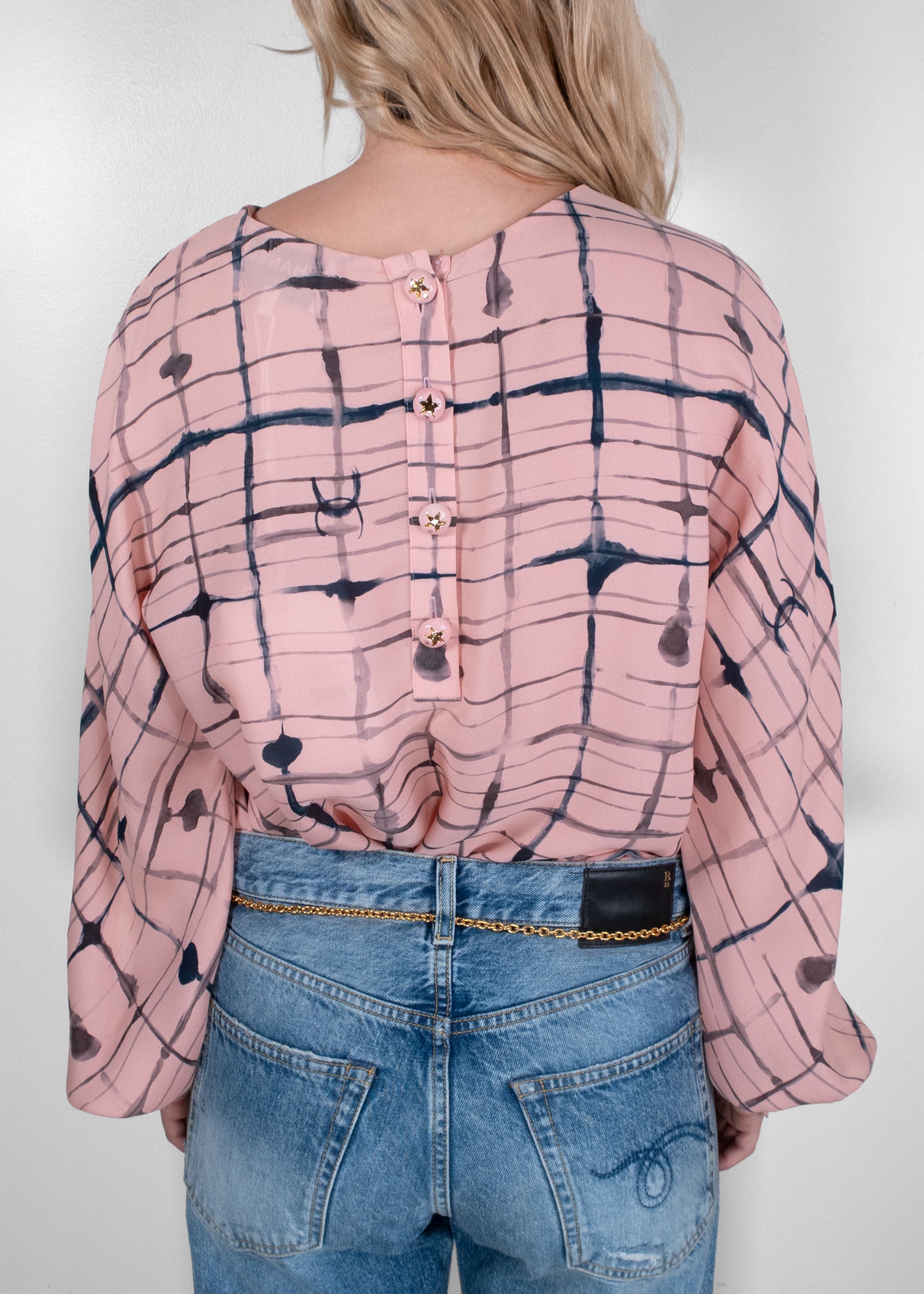 Chanel Pink Silk 2021 Printed Long Sleeve Blouse