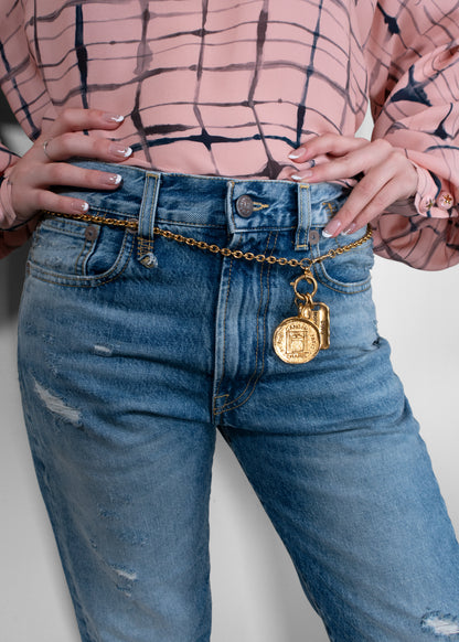 Chanel Vintage Gold Medallion Chain Necklace / Belt