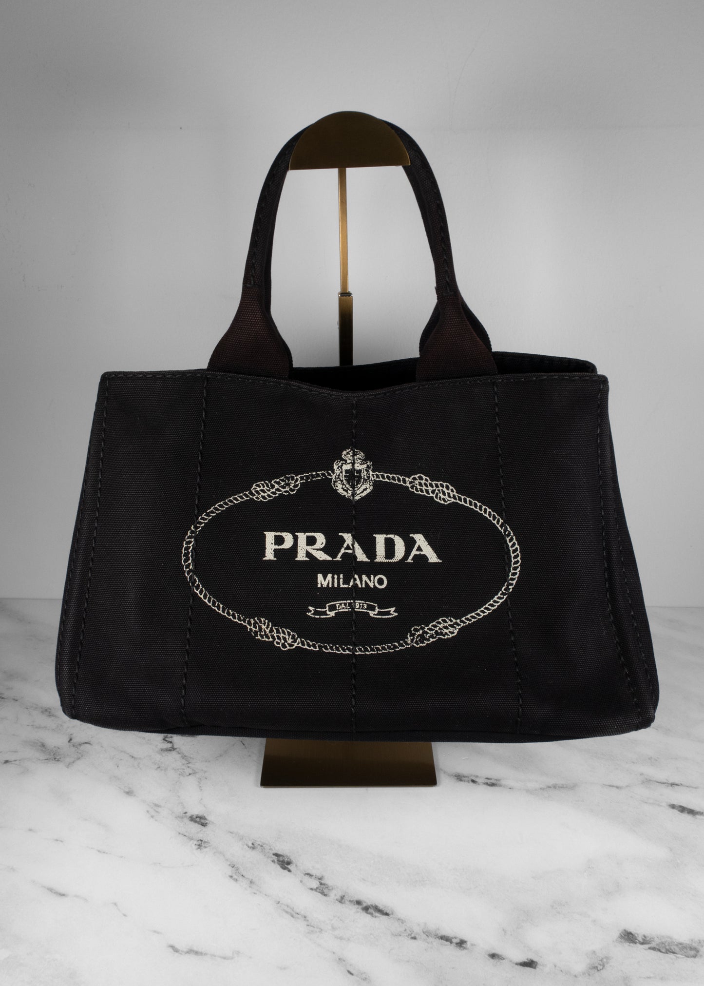Prada Canapa Logo Tote Black