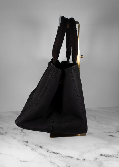 Prada Canapa Logo Tote Black
