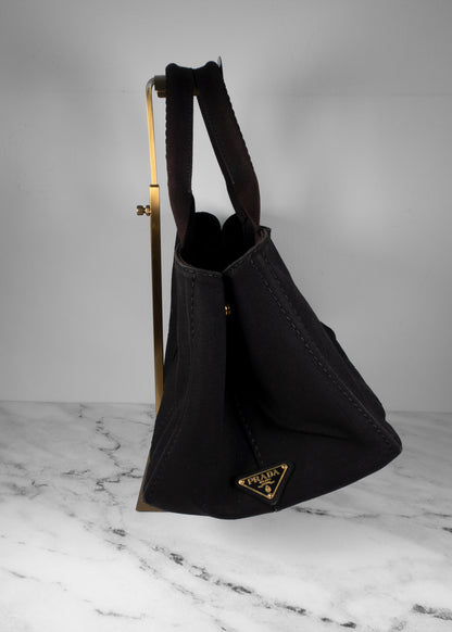 Prada Canapa Logo Tote Black