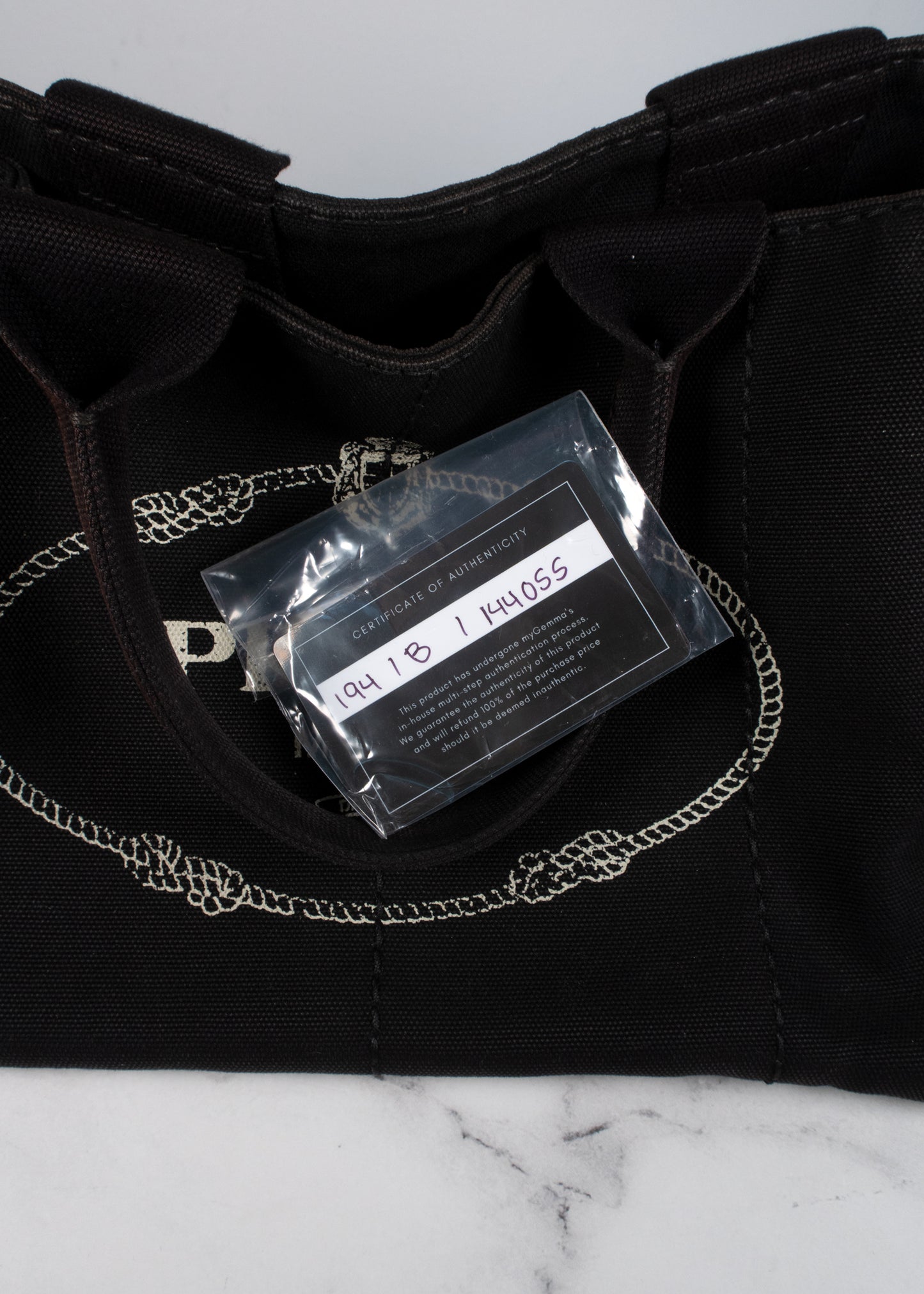 Prada Canapa Logo Tote Black