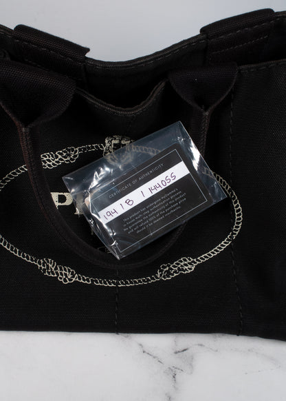Prada Canapa Logo Tote Black