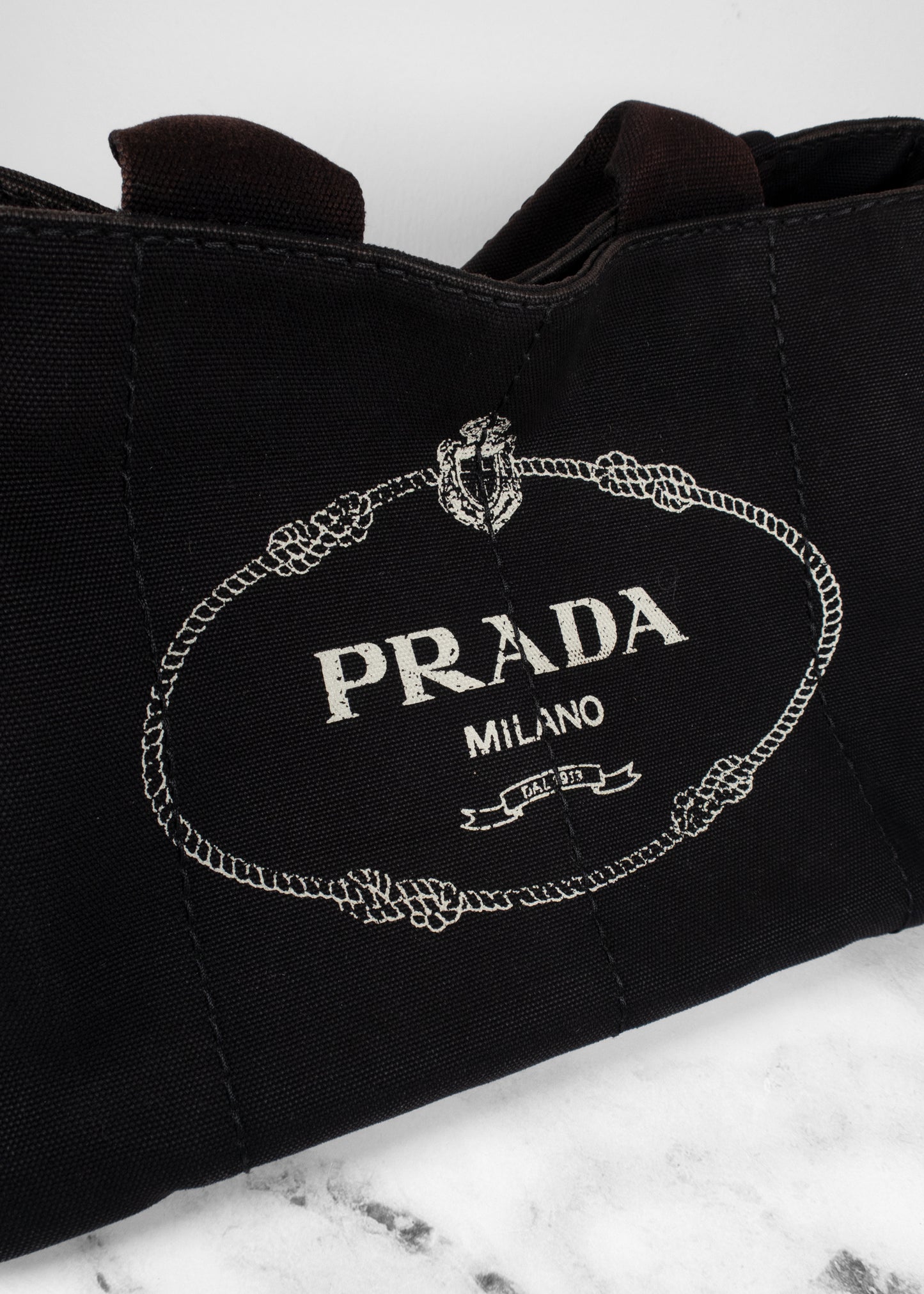 Prada Canapa Logo Tote Black