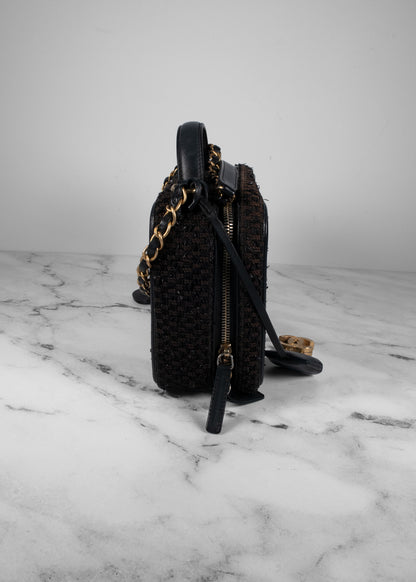 Chanel Tweed Quilted Medium CC Filigree Vanity Case