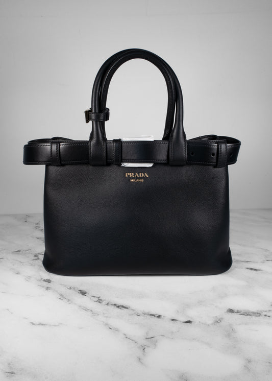 Prada Medium Soft Grain Bag w/ Belt