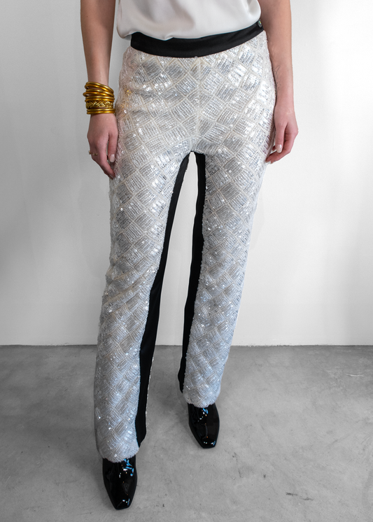Chanel White Sequin Pants