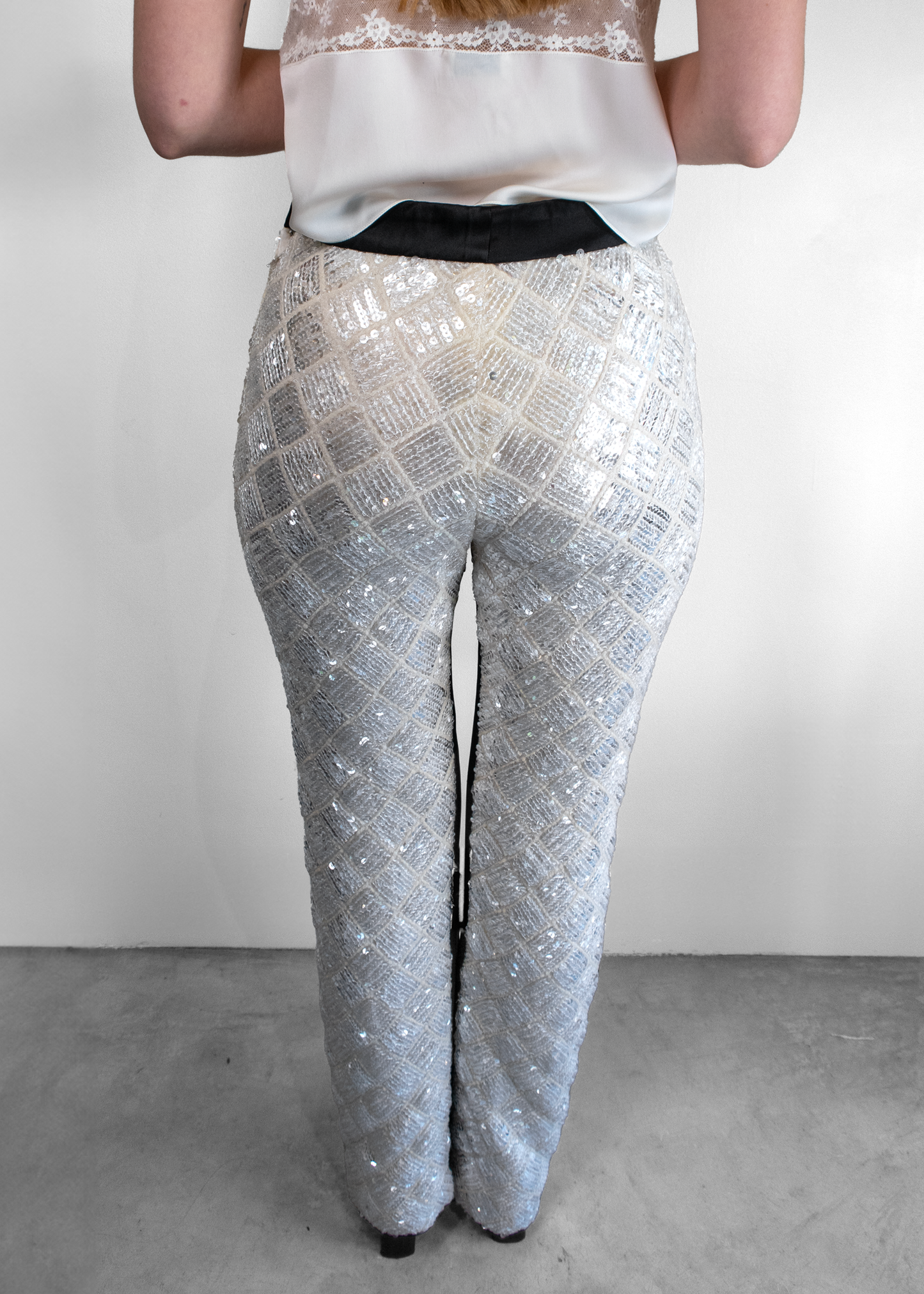 Chanel White Sequin Pants