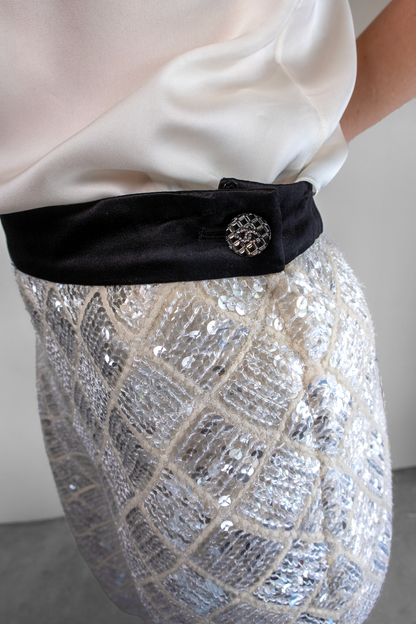 Chanel White Sequin Pants