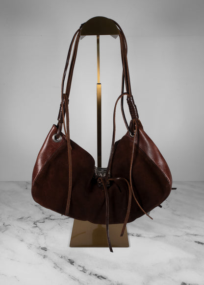 Dolce & Gabbana Dark Brown Suede Shoulder Bag