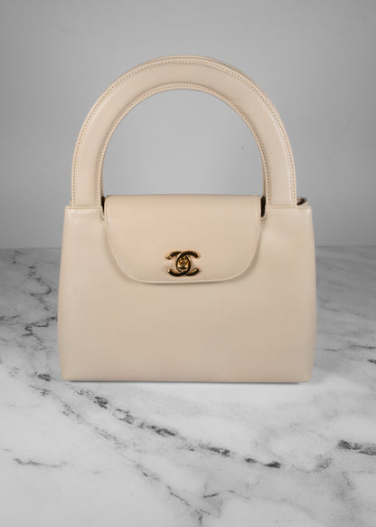 Chanel Beige Coco Kelly Leather Handbag