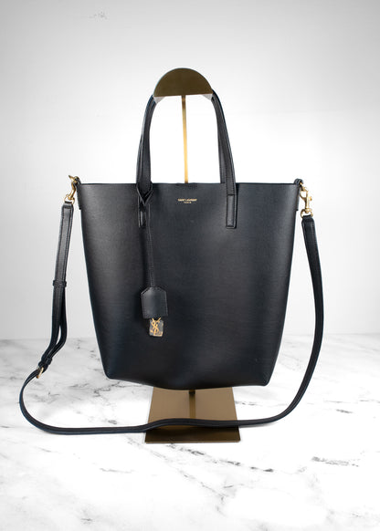 Saint Laurent Calfskin Toy Shopping Tote Black