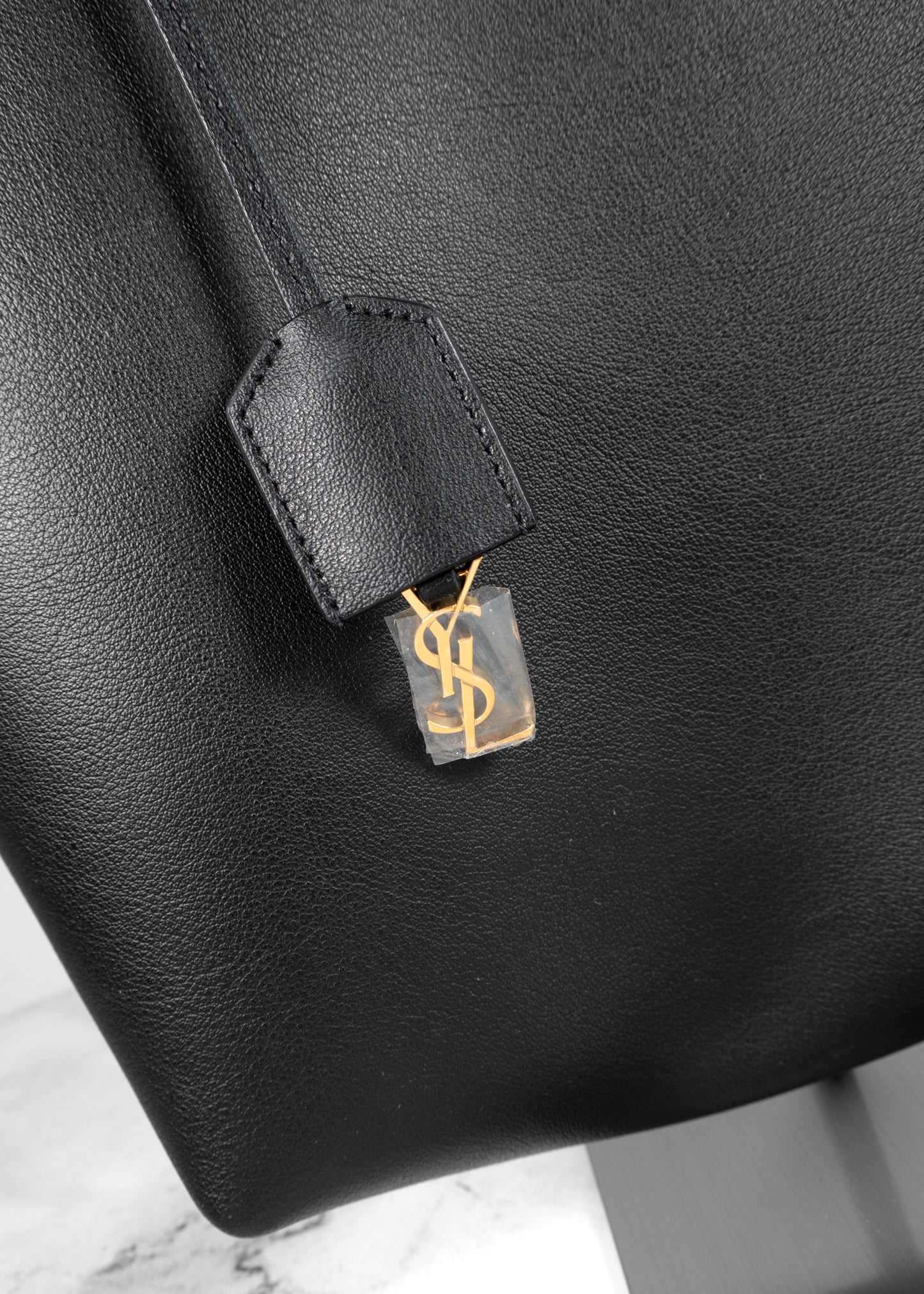 Saint Laurent Calfskin Toy Shopping Tote Black