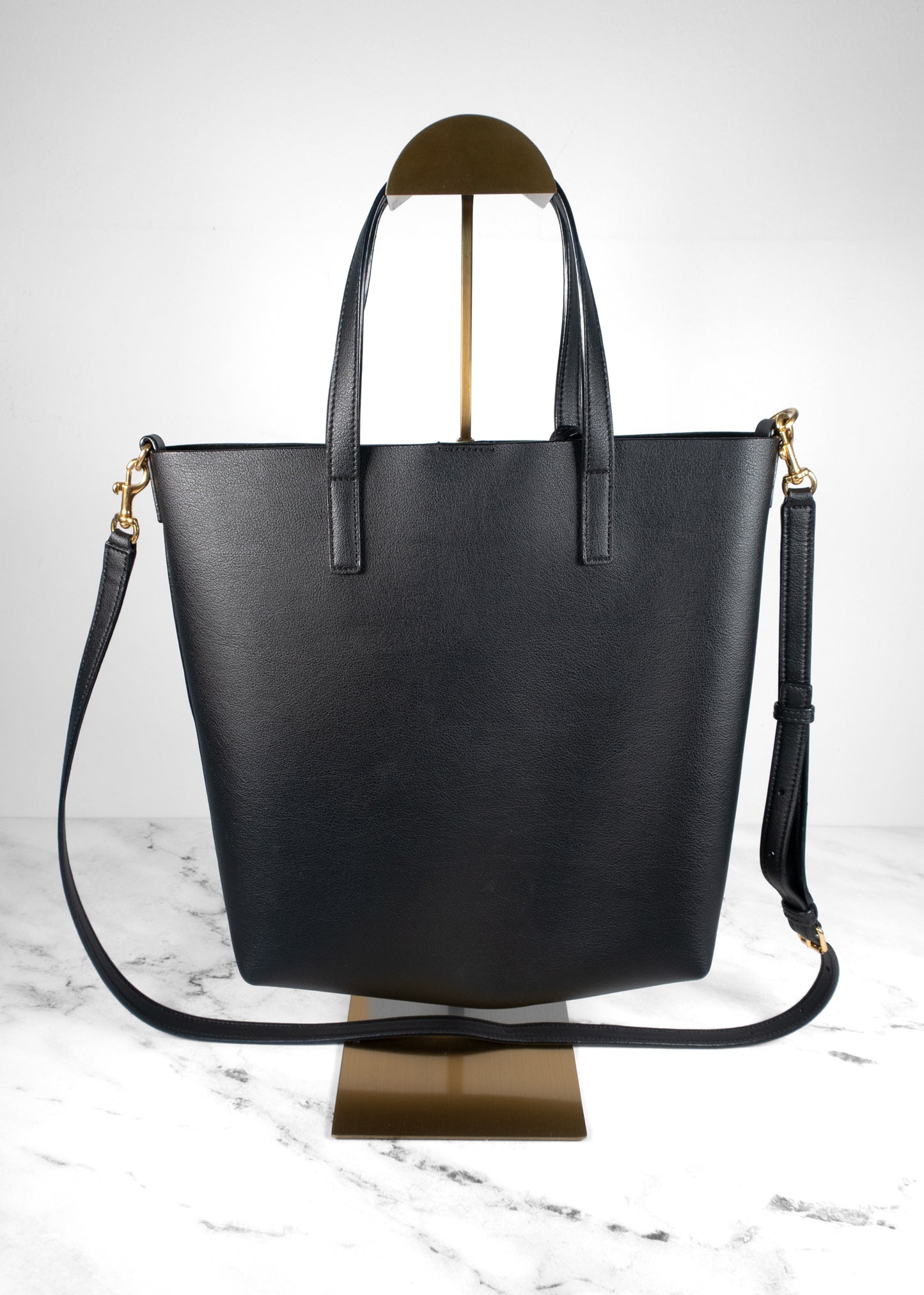 Saint Laurent Calfskin Toy Shopping Tote Black