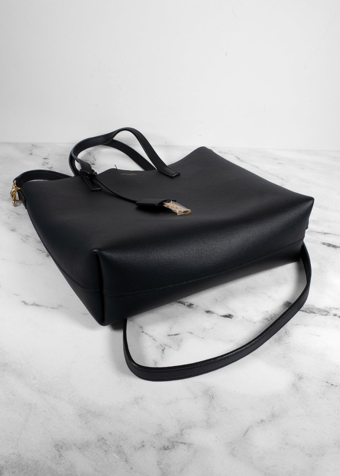 Saint Laurent Calfskin Toy Shopping Tote Black