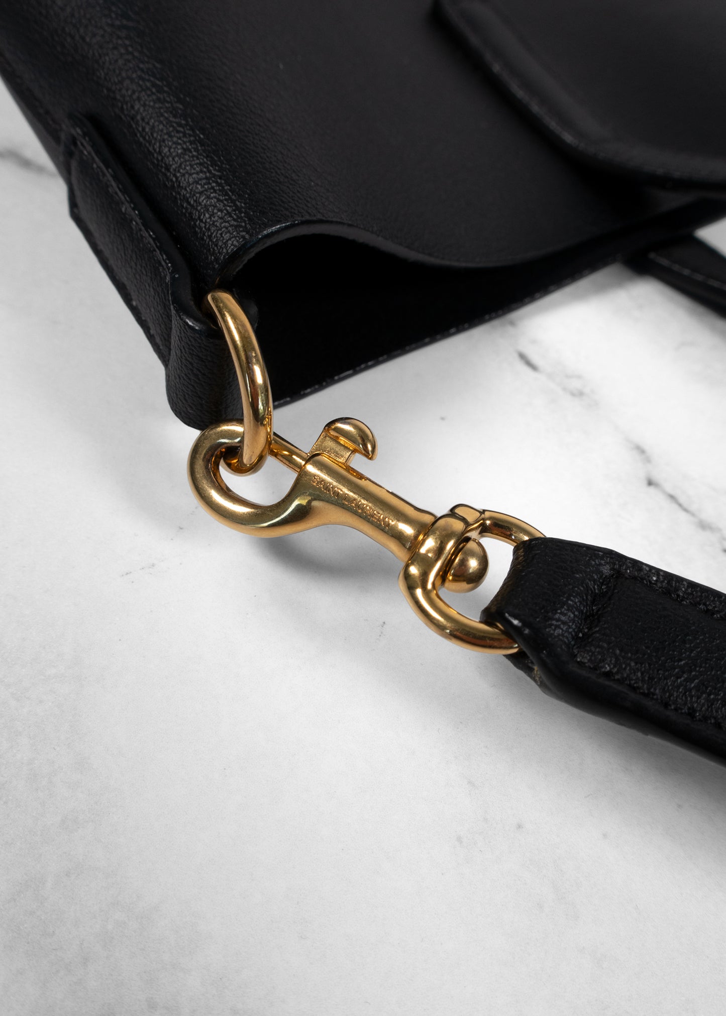 Saint Laurent Calfskin Toy Shopping Tote Black