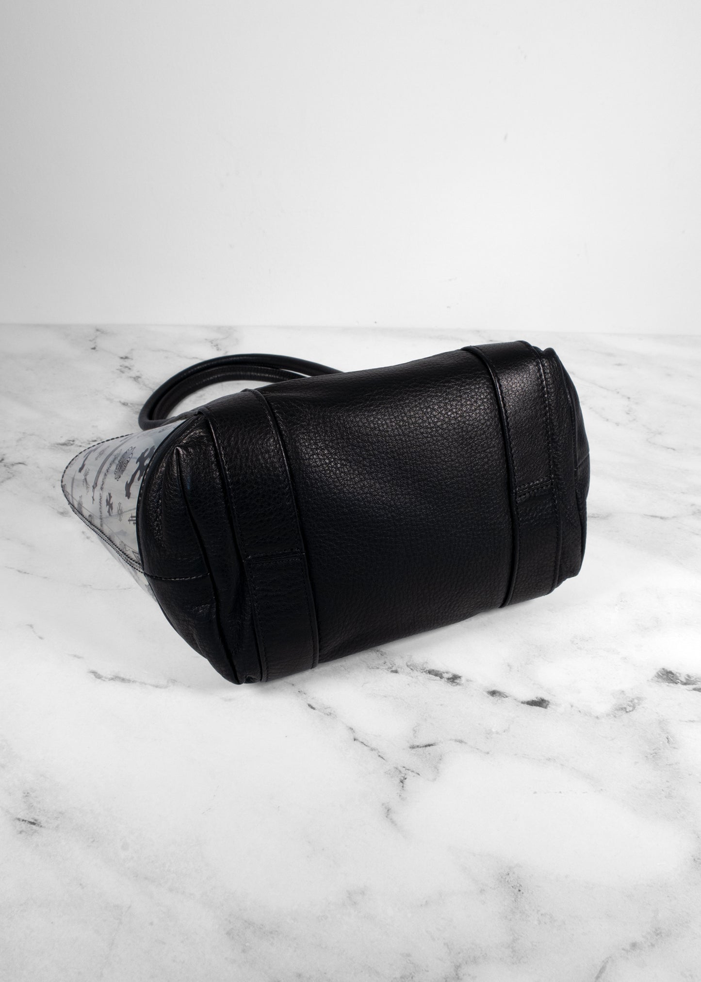 Chrome Hearts Black PVC Leather Cross Tote Bag