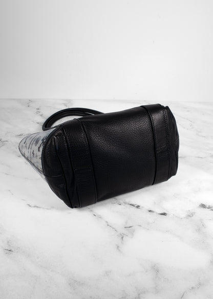 Chrome Hearts Black PVC Leather Cross Tote Bag
