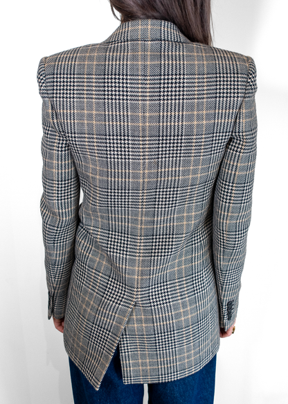 Saint Laurent Houndstooth Plaid Jacket