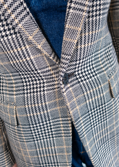 Saint Laurent Houndstooth Plaid Jacket