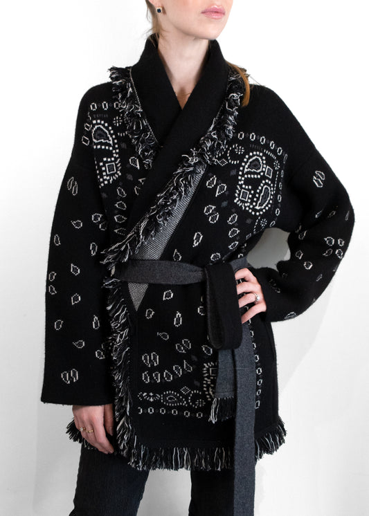 Alanui Black Bandana Cardigan