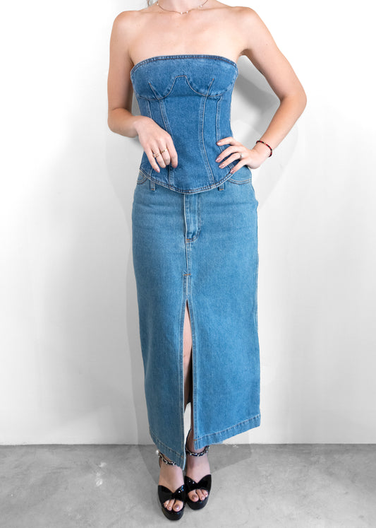 Magda Butrym Split Back Denim Set