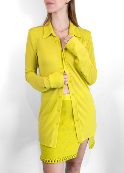 Bottega Veneta Neon Yellow Sheer Set