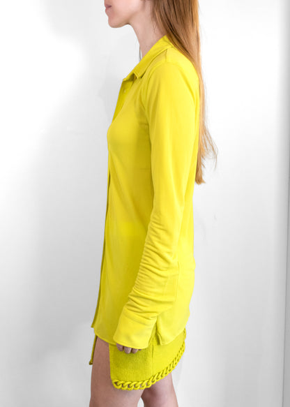 Bottega Veneta Neon Yellow Sheer Set